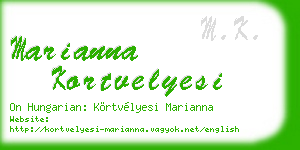 marianna kortvelyesi business card