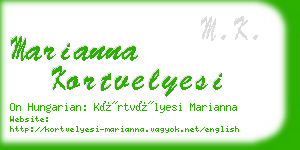 marianna kortvelyesi business card